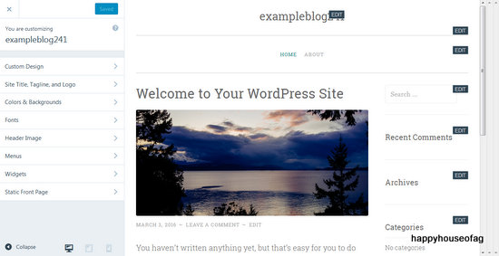 13-Customizer ‹ exampleblog241 — WordPress.com - Mozilla Firefox 332016 121655 PM